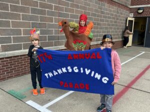 Students leading parade