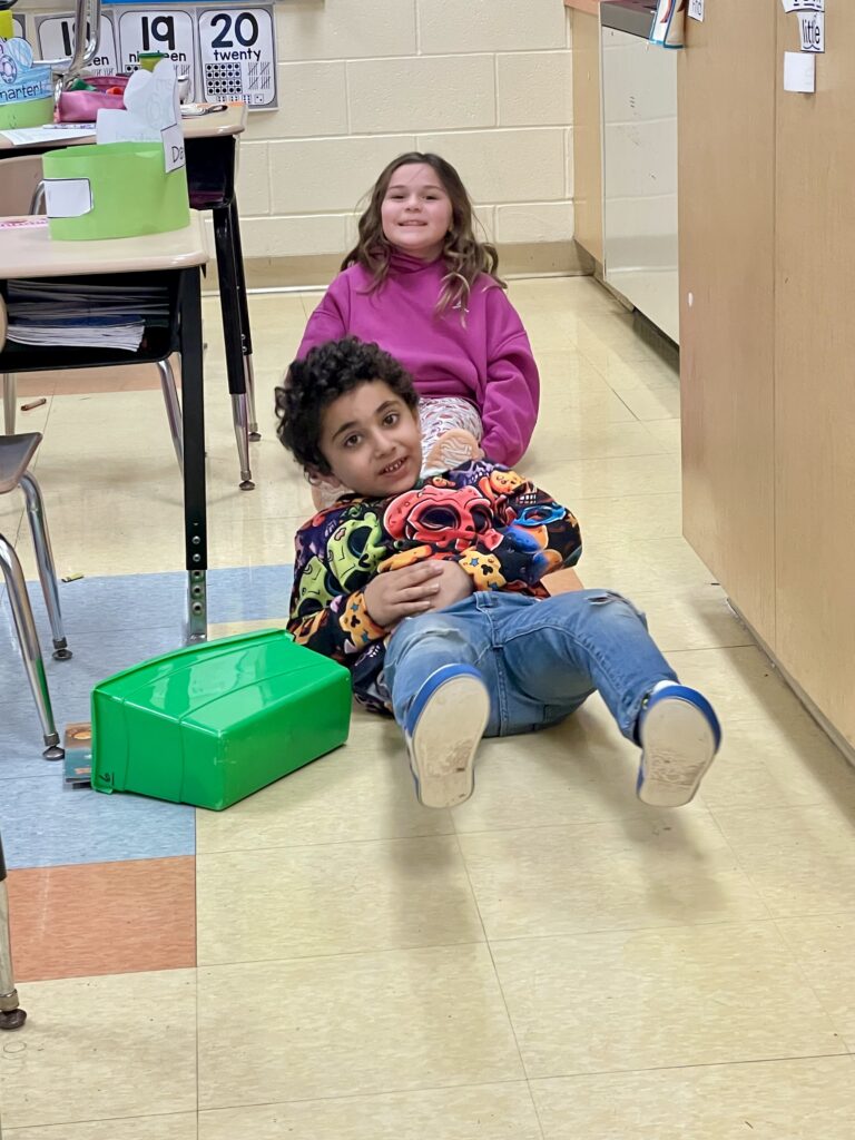 Students celebrating 100th day of school