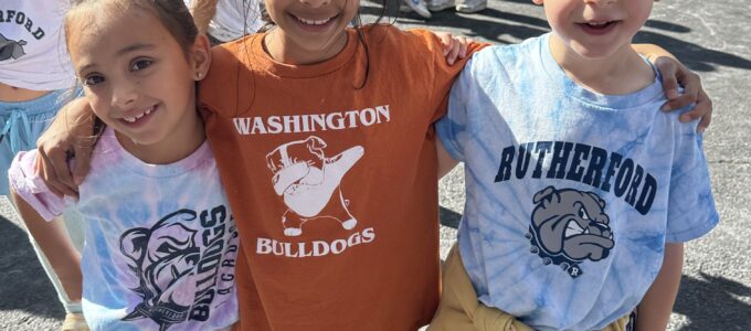 Three students at walk