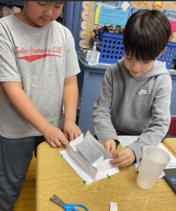 Student doing science experiment
