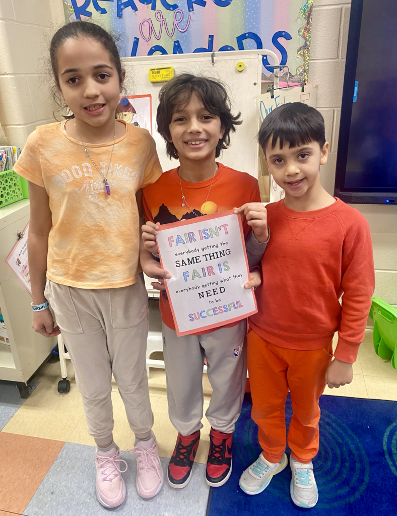 Students wearing their orange