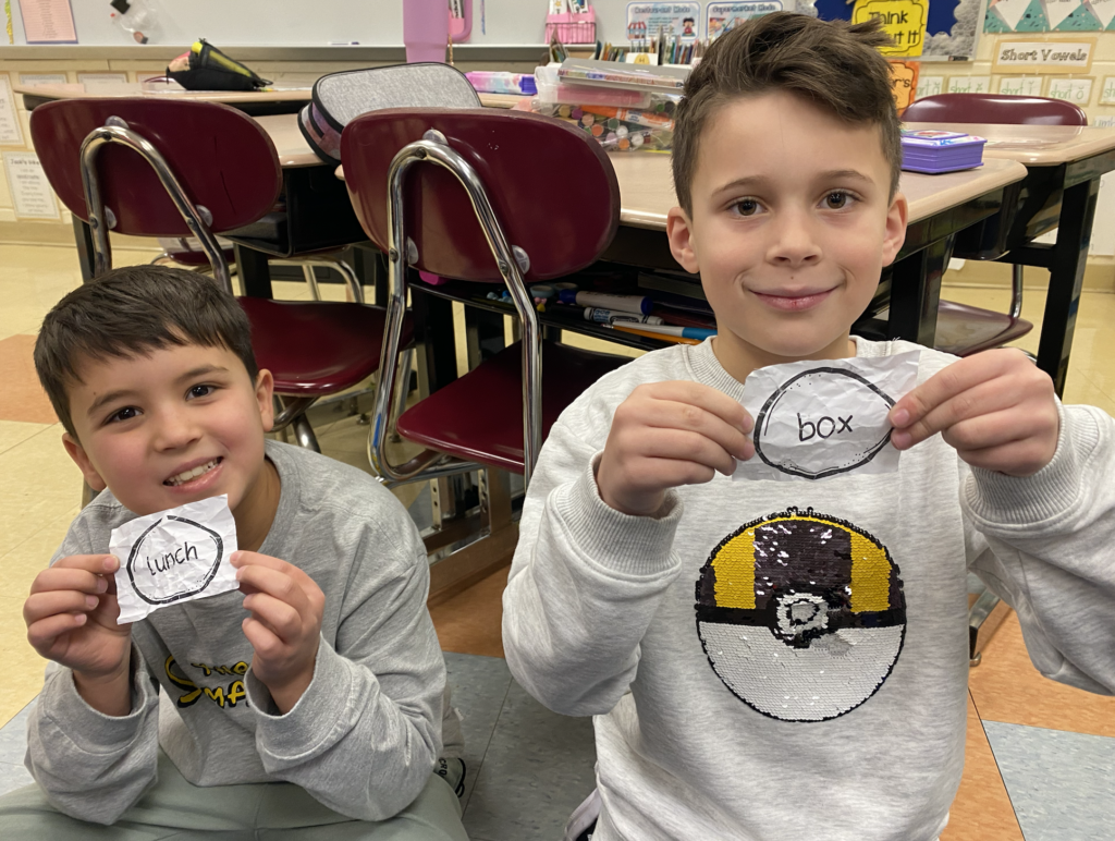 Students showing their snowball