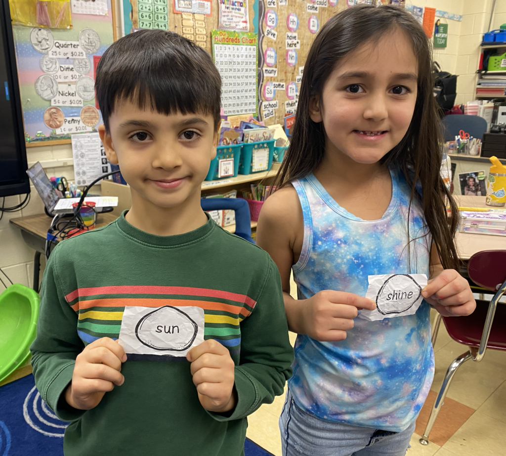Students showing their snowball